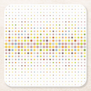 Mehrfarbiger Punkthintergrund Rechteckiger Pappuntersetzer