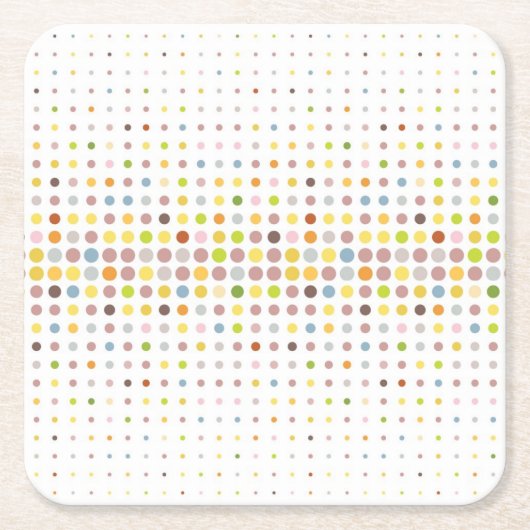 Mehrfarbiger Punkthintergrund Rechteckiger Pappuntersetzer (Vorderseite)
