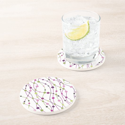 Mehrfarbiger Punkthintergrund Sandstein Untersetzer (Seite)