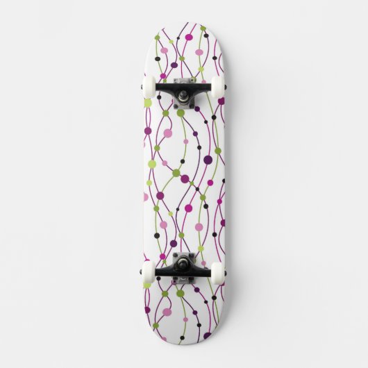 Mehrfarbiger Punkthintergrund Skateboard (Vorderseite)