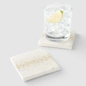 Mehrfarbiger Punkthintergrund Steinuntersetzer (Seitenansicht)