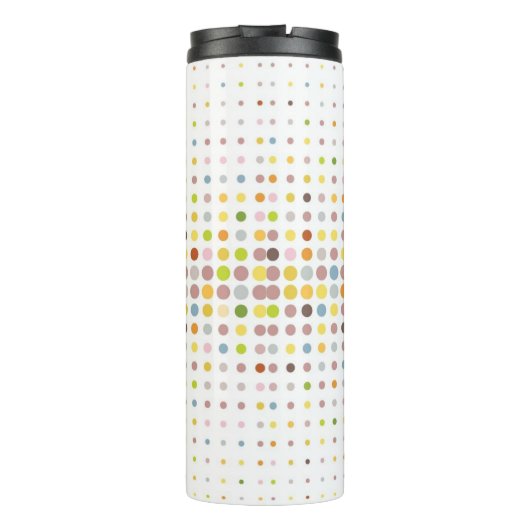 Mehrfarbiger Punkthintergrund Thermosbecher (Rückseite)