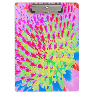 Mehrfarbiger Regenbogen-Abstrakt-Kegel-Blume Klemmbrett