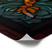 Mehrfarbiger Regenbogen-Drache Poster (Ecke)