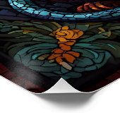 Mehrfarbiger Regenbogen-Drache Poster (Ecke)