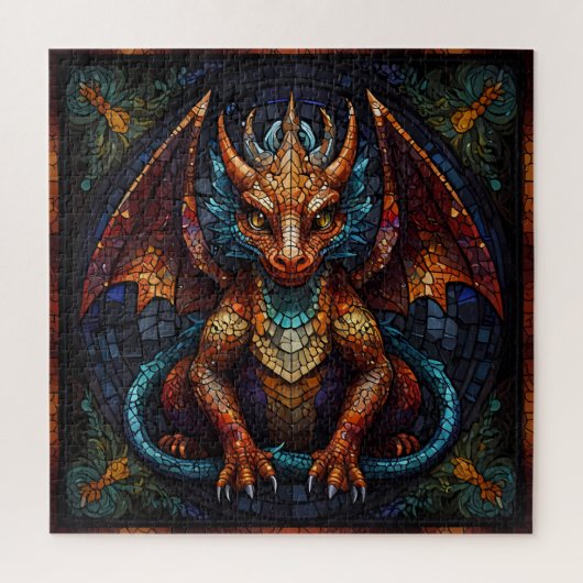 Mehrfarbiger Regenbogen-Drache Puzzle (Vertikal)