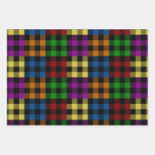 Mehrfarbiger Regenbogen-Quilt Buffalo Karierter Ur Geschenkpapier Set (Vorderseite 3)