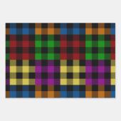 Mehrfarbiger Regenbogen-Quilt Buffalo Karierter Ur Geschenkpapier Set (Vorderseite)