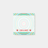 Mehrfarbiger Ring/Kreis-Muster u. individueller Post-it Klebezettel (Vorderseite)