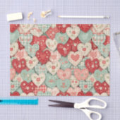 Mehrfarbiger Rustikaler Herz- Quiltblock Seidenpapier (Handwerk)
