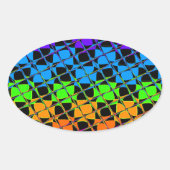 Mehrfarbiger Schachspiegel Ovaler Aufkleber (Vorderseite)