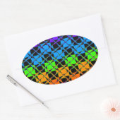Mehrfarbiger Schachspiegel Ovaler Aufkleber (Umschlag)