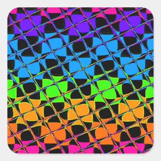 Mehrfarbiger Schachspiegel Quadratischer Aufkleber (Vorderseite)