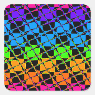 Mehrfarbiger Schachspiegel Quadratischer Aufkleber