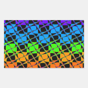 Mehrfarbiger Schachspiegel Rechteckiger Aufkleber