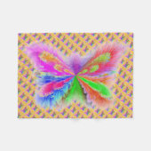 mehrfarbiger Schmetterling Fleecedecke (Vorderseite (Horizontal))