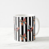 mehrfarbiger Schmetterling Kaffeetasse (VorderseiteRechts)