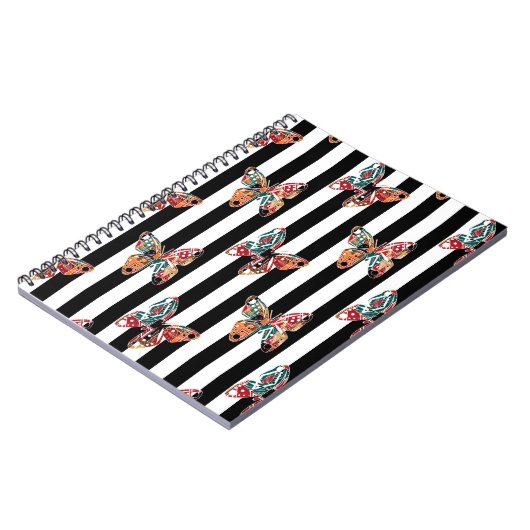 mehrfarbiger Schmetterling Notizblock (Linke Seite)