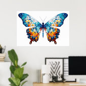 mehrfarbiger Schmetterling Poster (Heimbüro)