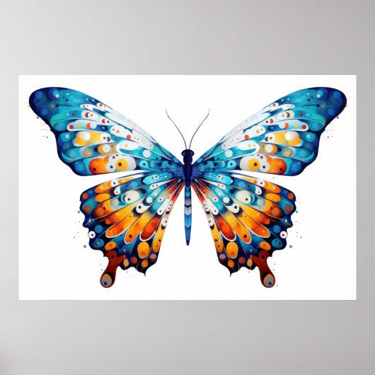mehrfarbiger Schmetterling Poster (Vorne)
