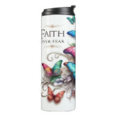 Mehrfarbiger Schmetterlingsglaub über Angst Tumble Thermosbecher (Nach links gedreht)