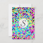 Mehrfarbiger Spaßneonconfetti Einladung (Rückseite)