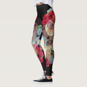 Mehrfarbiger Spritzer auf schwarzem Hintergrund Leggings (Links)