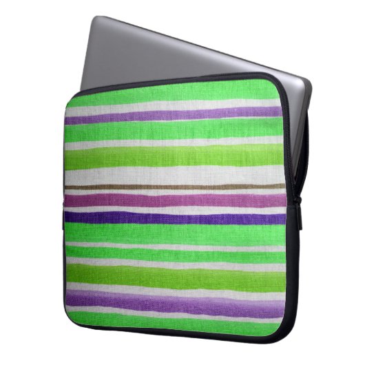 Mehrfarbiger Streifenschlauch Laptopschutzhülle (Vorderseite Links)