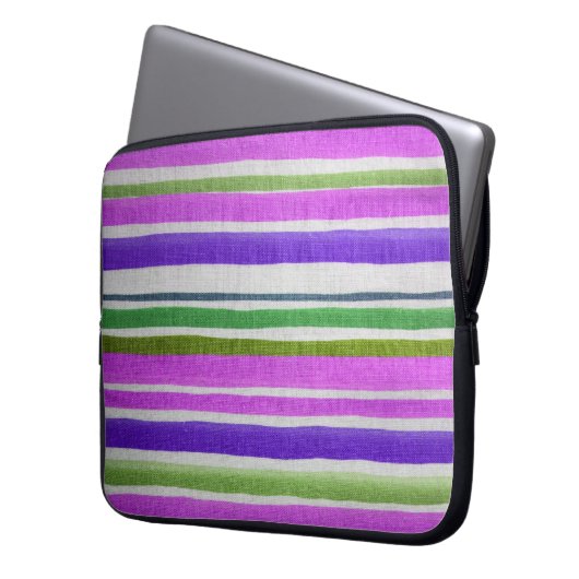 Mehrfarbiger Streifenschlauch Laptopschutzhülle (Vorderseite Links)