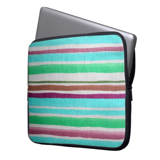 Mehrfarbiger Streifenschlauch Laptopschutzhülle (Vorderseite Links)