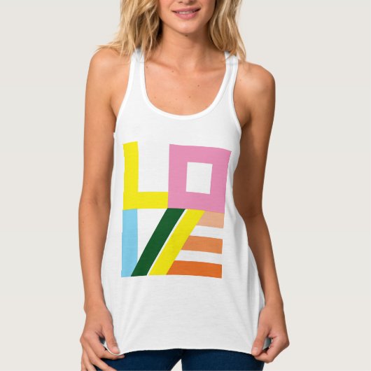 mehrfarbiger Tank "LIEBE" Top (Vorderseite)