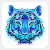 Mehrfarbiger Tigerentwurf Quadratischer Aufkleber (Vorderseite)