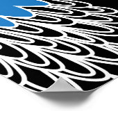 mehrfarbiger Tintenfisch Schwarzer Hintergrund Poster (Ecke)