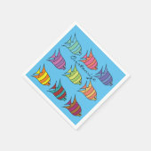 mehrfarbiger Tropischer Fisch Thunder_Cove Serviette (Ecke)