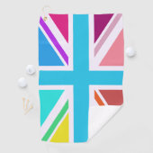 Mehrfarbiger Union Jack/Flagge-Design Golfhandtuch (Insitu)