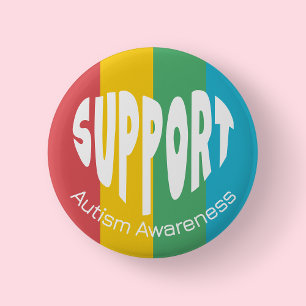 Mehrfarbiger Unterstützen Sie Autism Awareness But Button