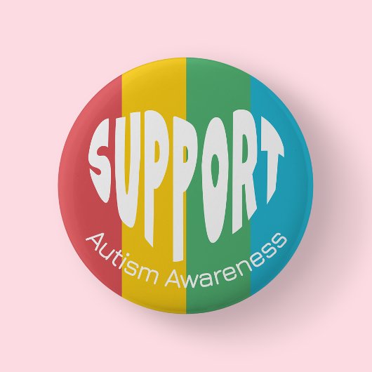 Mehrfarbiger Unterstützen Sie Autism Awareness But Button