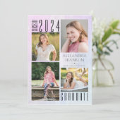 Mehrfarbiger Wash 4-Foto-Abschluss Ankündigung (Stehend Vorderseite)