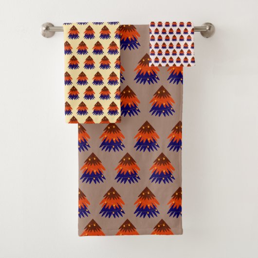 mehrfarbiger Weihnachtsbaum - Badetuch-Set Badhandtuch Set (Insitu)