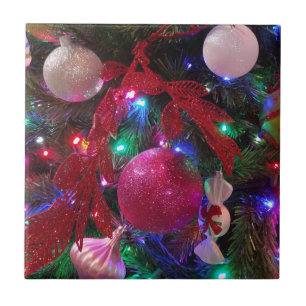 Mehrfarbiger Weihnachtsbaum Bunter Feiertag Fliese