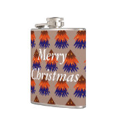 mehrfarbiger Weihnachtsbaum - Flasche Flachmann (Links)