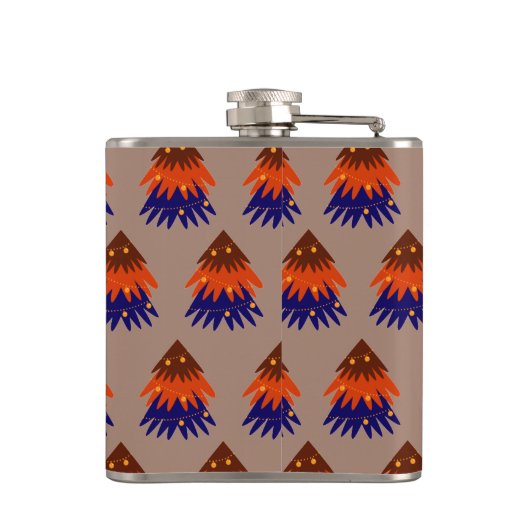 mehrfarbiger Weihnachtsbaum - Flasche Flachmann (Rückseite)