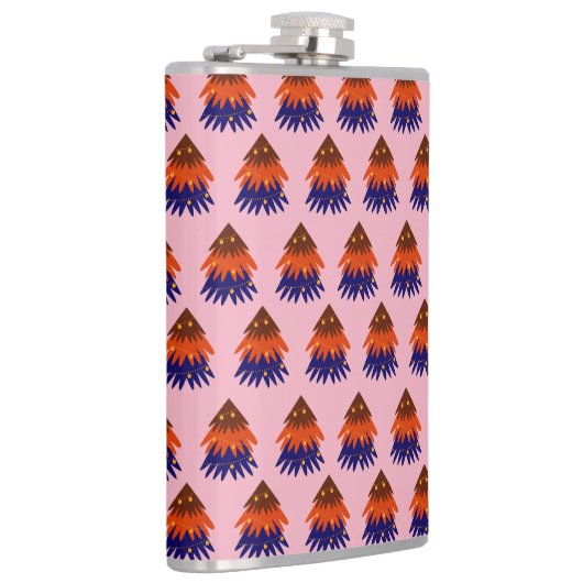 mehrfarbiger Weihnachtsbaum - Flasche Flachmann (Rechts)