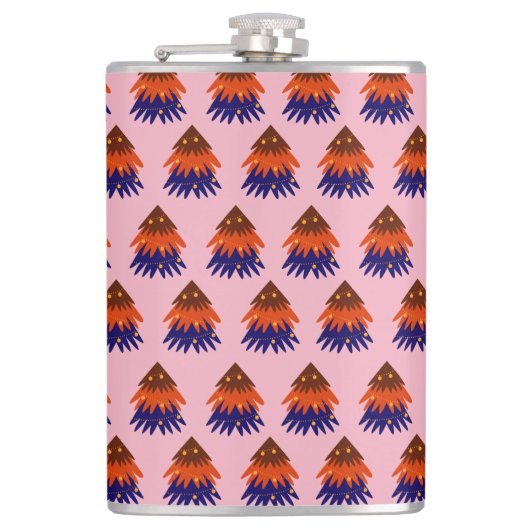 Mehrfarbiger Weihnachtsbaum - Flask Flachmann (Vorderseite)