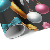 Mehrfarbiger Weihnachtsbaumkugel-Schmuck Geschenkpapier (Rolleneckpunkt)