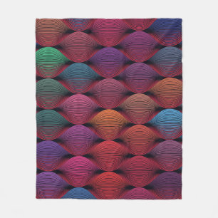 Mehrfarbiger welliger geometrischer Druck Fleecedecke