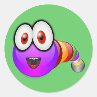 Mehrfarbiger Wurm Runder Aufkleber