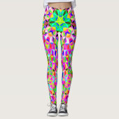 Mehrfarbiges 3-D-Polygonmuster Leggings (Vorderseite)