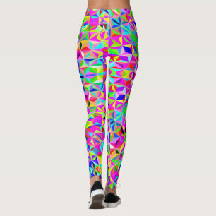 Mehrfarbiges 3-D-Polygonmuster Leggings