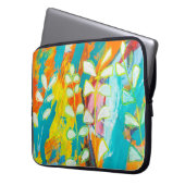 mehrfarbiges Abstraktes Acrylgemälde Laptopschutzhülle (Vorderseite Links)